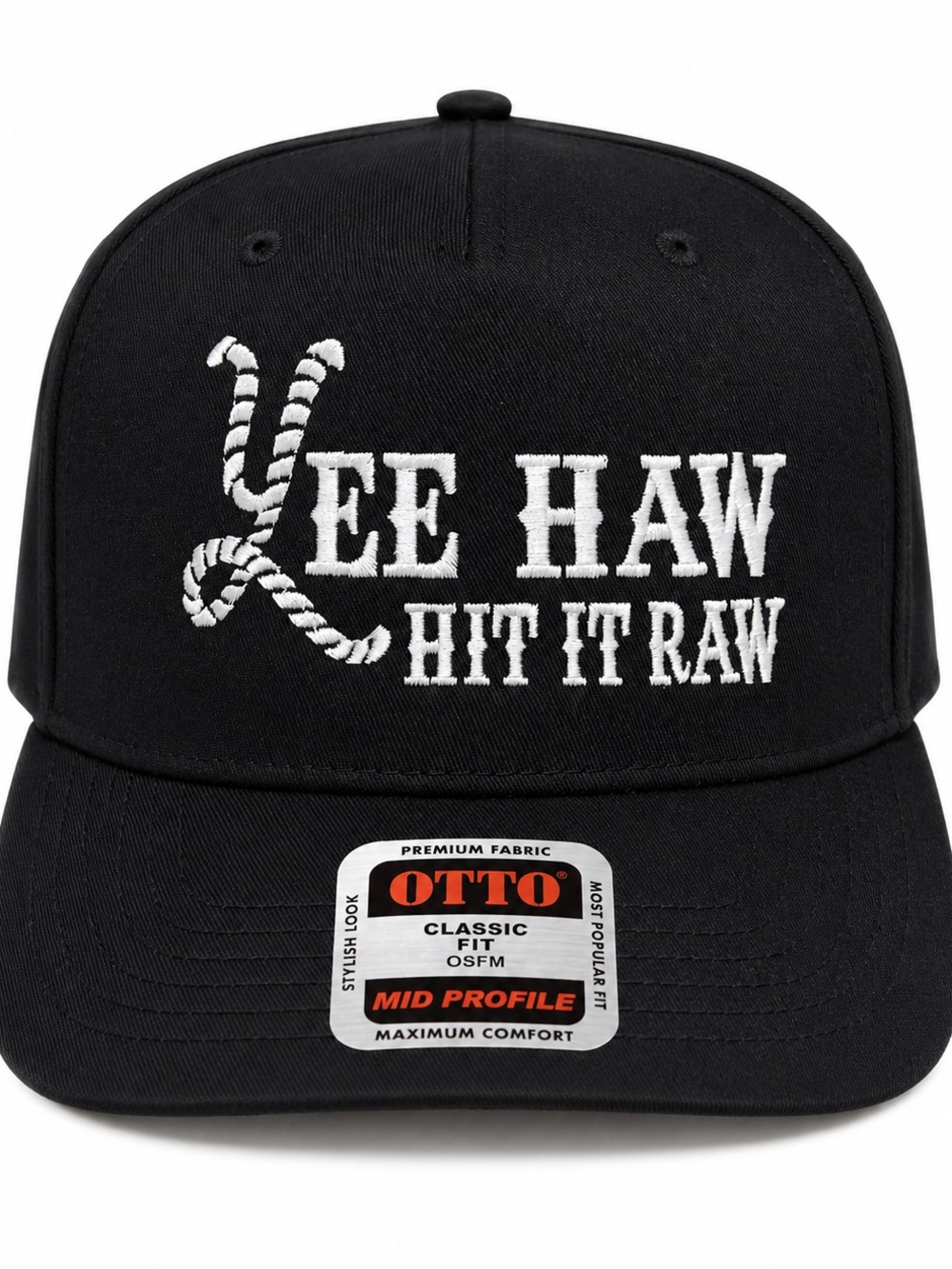 Reserved for Natty YeeHaw Hit It Raw Black Embroidered Western Cowboy Snapback